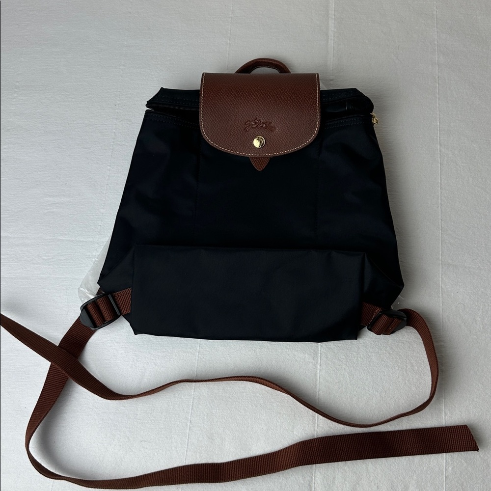 Longchamp Black and Brown Backpack